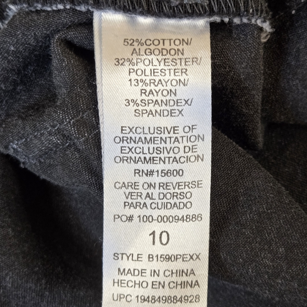 Democracy Charcoal Gray "Ab"technology Jeans Size 10 - Picture 6 of 10